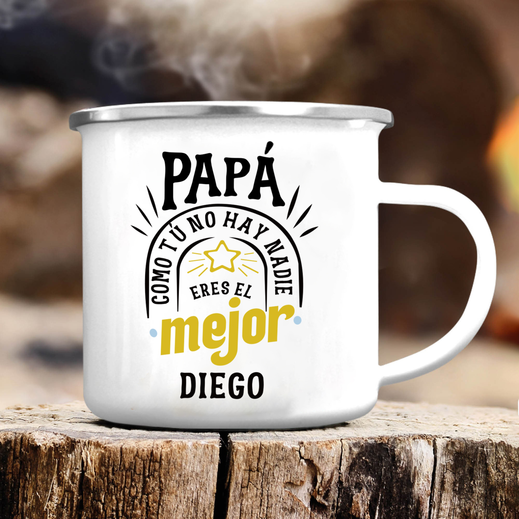 Taza para papá con 1 nombre personalizado-Jessemade ES