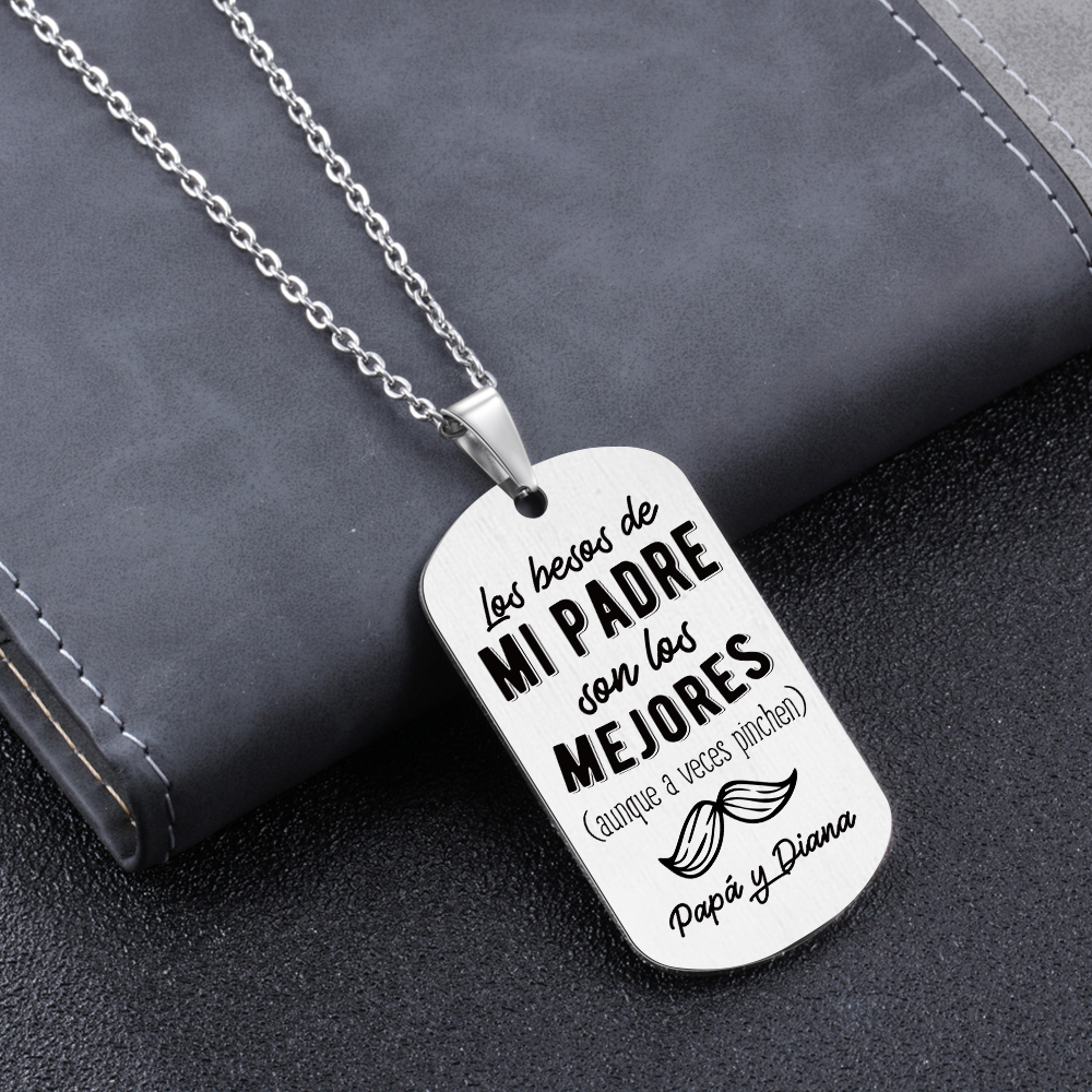 A MI PAPÁ-Collar de placa personalizada con texto y foto-Jessemade ES