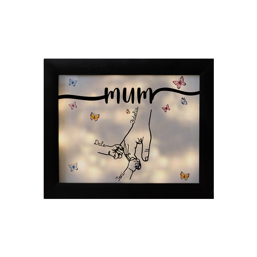 A mi mamá-Marco de 2-7 nombres y 1 texto personalizados de plástico con lámpara-Jessemade ES