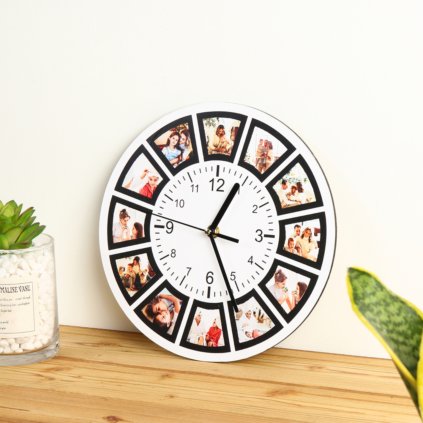 Reloj de Pared Personalizado con 12 Fotos para Familiares o Pareja | Jessemade