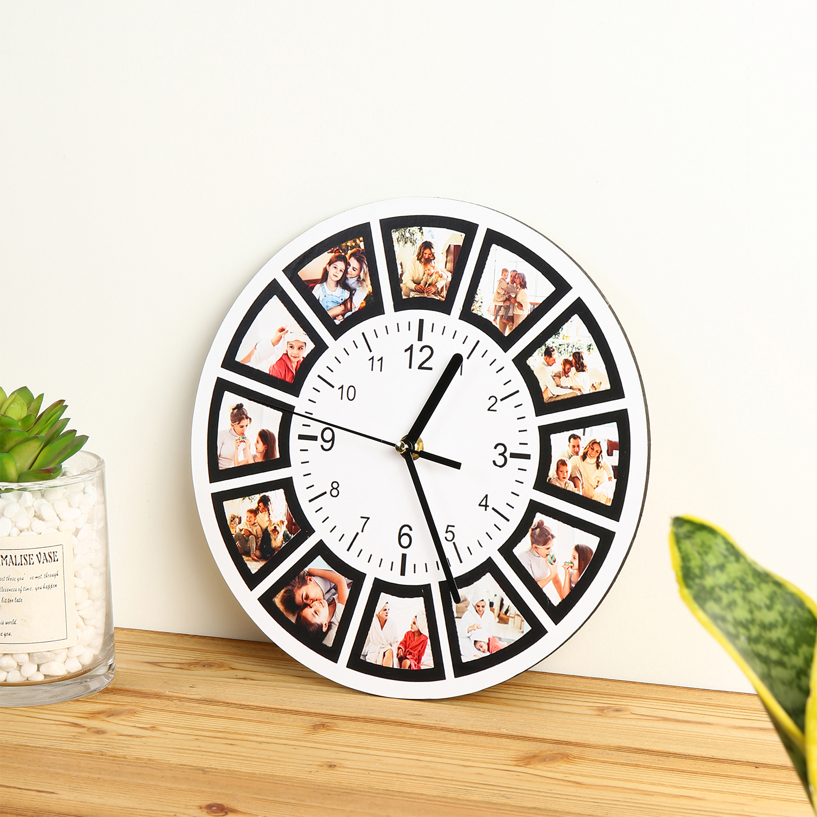 Reloj de Pared Personalizado con 12 Fotos para Familiares o Pareja | Jessemade