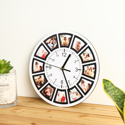 Reloj de Pared Personalizado con 12 Fotos para Familiares o Pareja | Jessemade