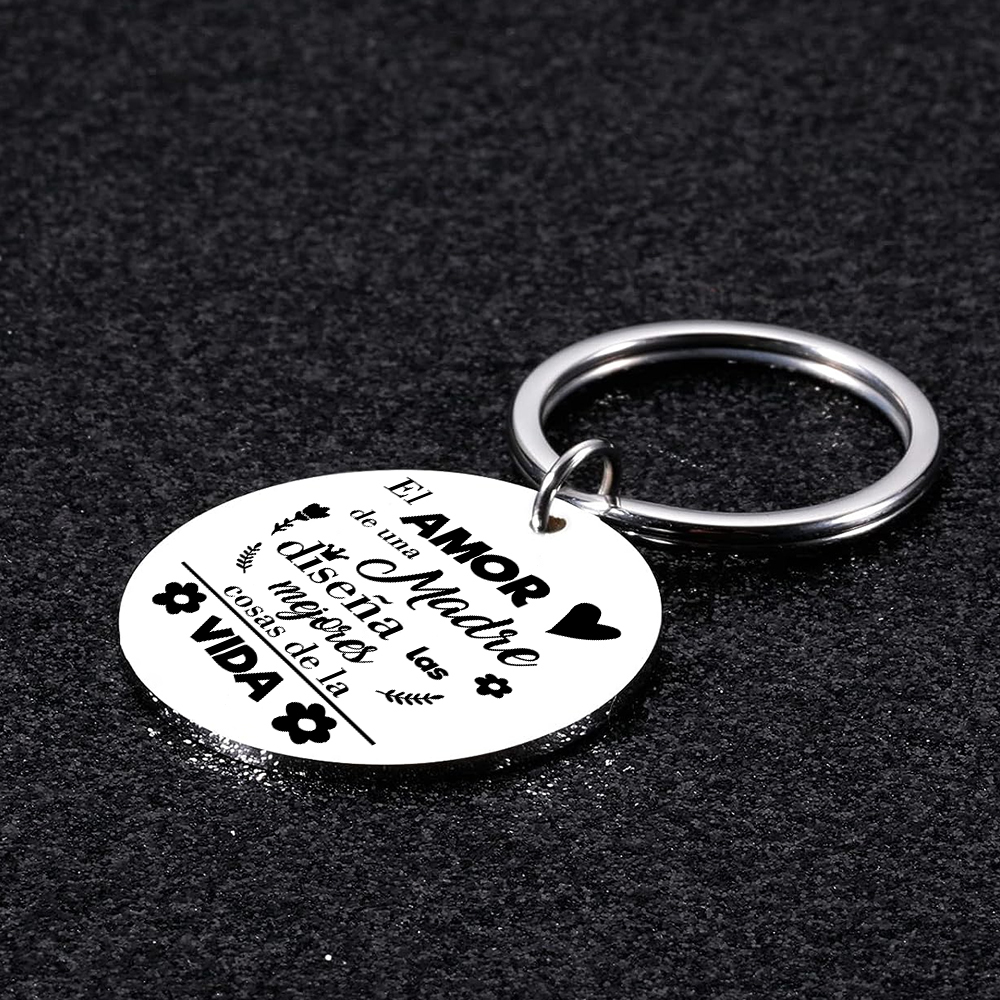 A mi mamá - Llavero de placa redonda "el amor de mamá diseña casa"-Jessemade ES