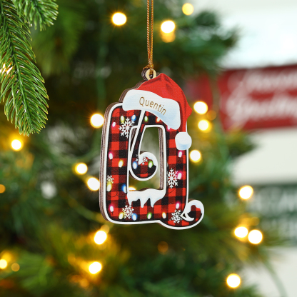 Navidad-Ornamentos Navideños de Madera Letra 1 Nombre Personalizado