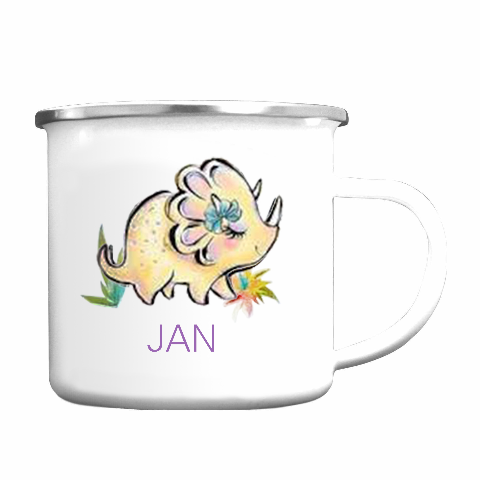 Taza con dinosaurios para niños con 1 nombre personalizado-Jessemade ES
