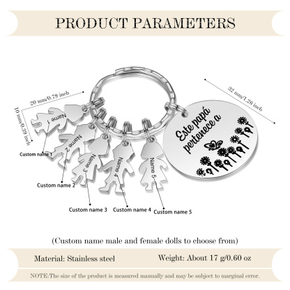 A mi papá - Llavero con 1-5 nombre personalizado en "niños"-Jessemade ES