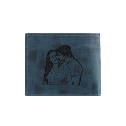 Cartera, billetera personalizada con 1 foto, 1 nombre y 1 letra monedero para hombre-Jessemade ES