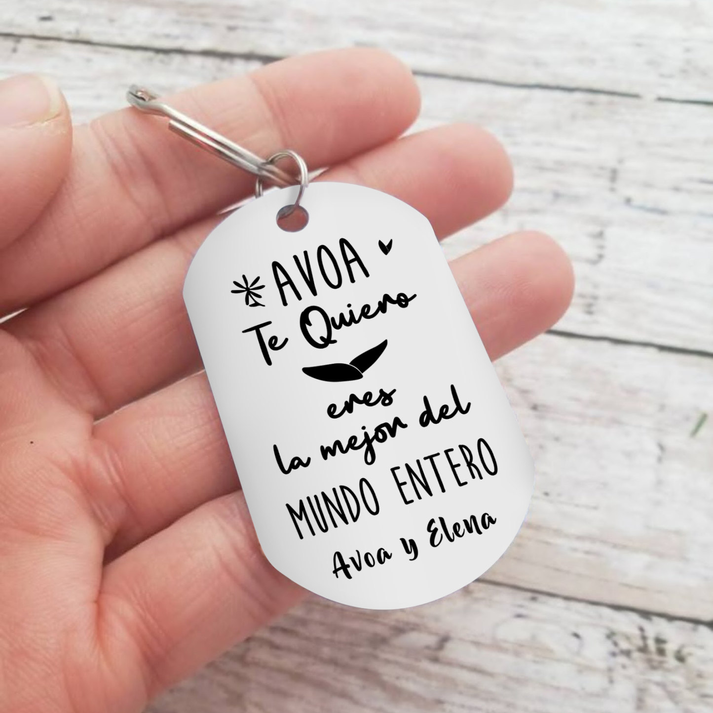 A mi abuela - Llavero 1 Texto Personalizado AVOA TE QUIERO-Jessemade ES
