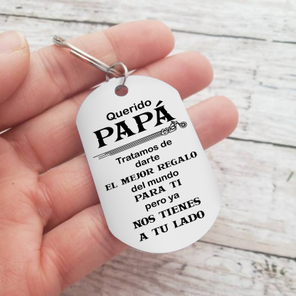 A mi papá-Llavero de placa con motocicleta-Jessemade ES
