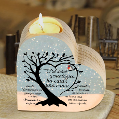 Candelero de corazón en memoria de ser querido de madera sin vela-Jessemade ES