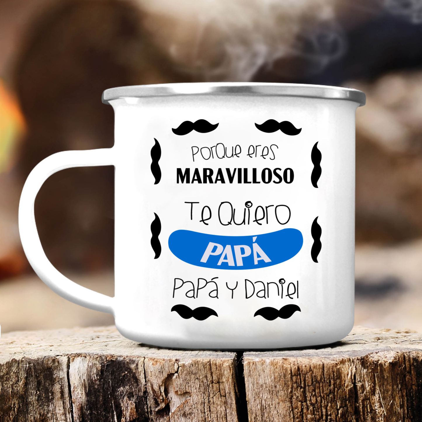 Taza para papá con 1 texto personalizado-Jessemade ES