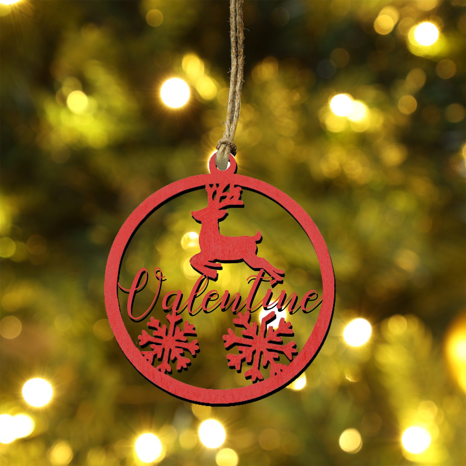 Navidad-Ornamento navideño con reno o cascabel con 1 nombre personalizado