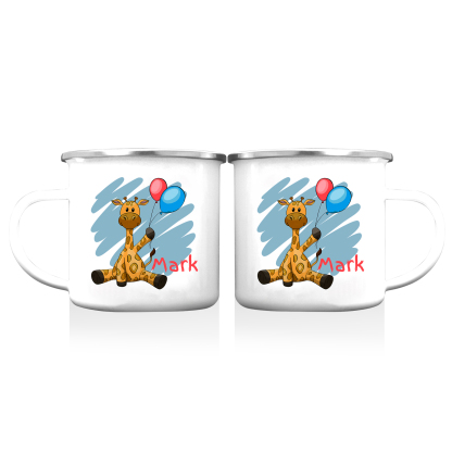 Vuelta al cole-Taza para niños "girafa" con 1 nombre personalizado