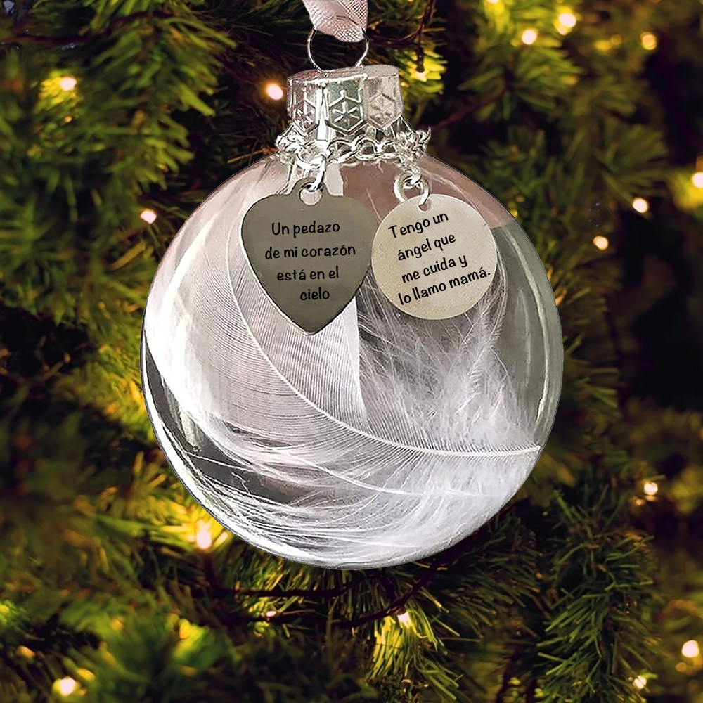 A mi madre-Bola navideña conmemorativa Adorno de Navidad con pluma 