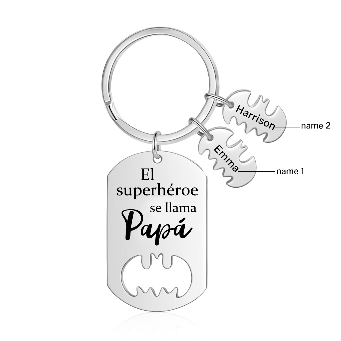 A mi papá-Llavero 1-5 Nombres Personalizados Batman-Jessemade ES