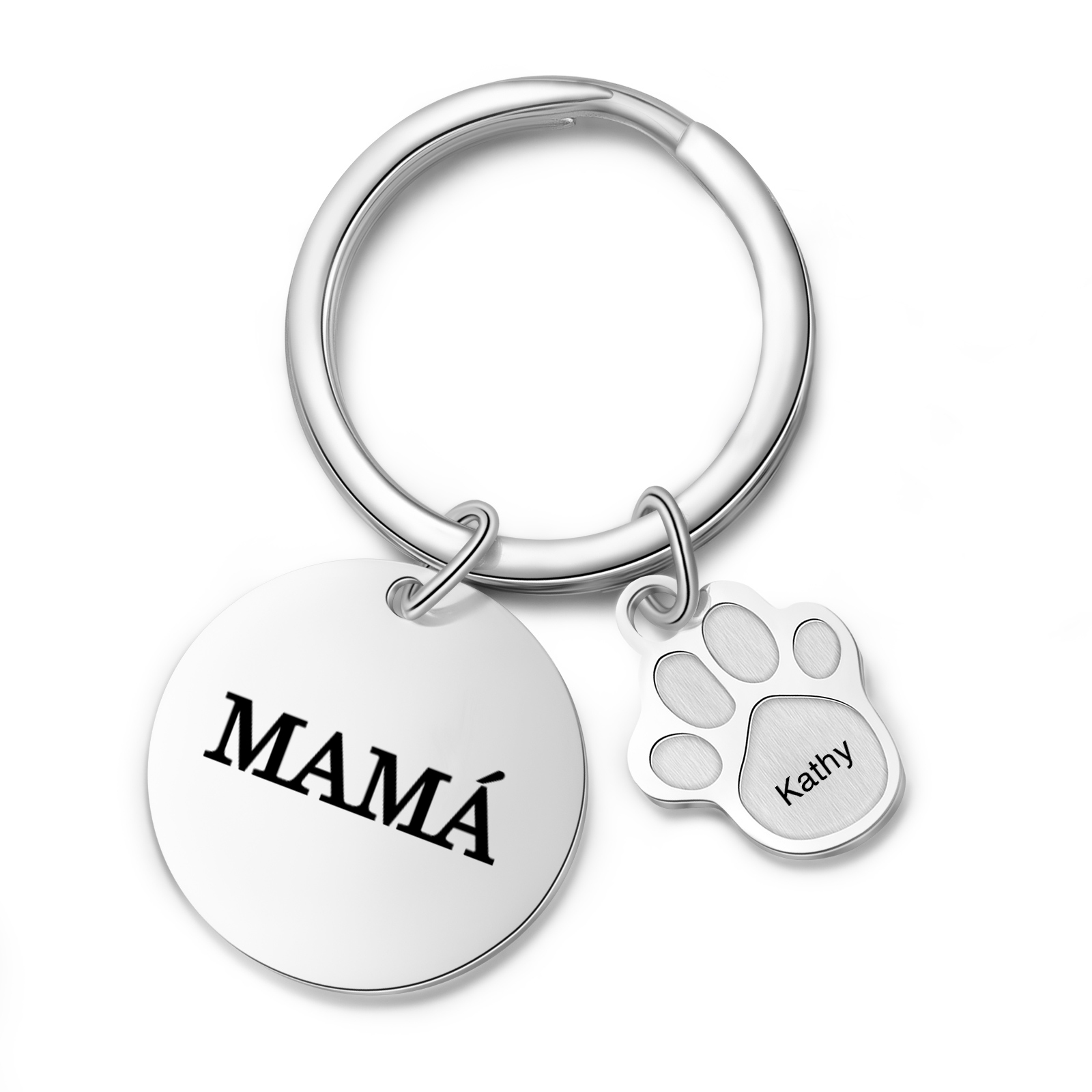 A mi familia - Llavero con 1 nombre personalizado en pata con texto-Jessemade ES