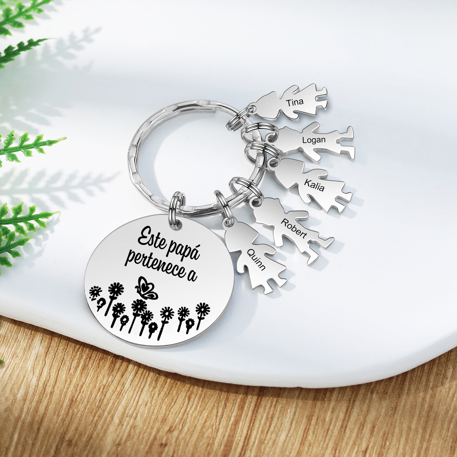 A mi papá - Llavero con 1-5 nombre personalizado en "niños"-Jessemade ES