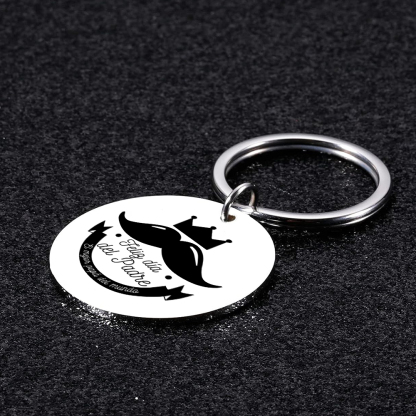 A mi papá-Llavero de placa redonda "Feliz Día del Padre"-Jessemade ES