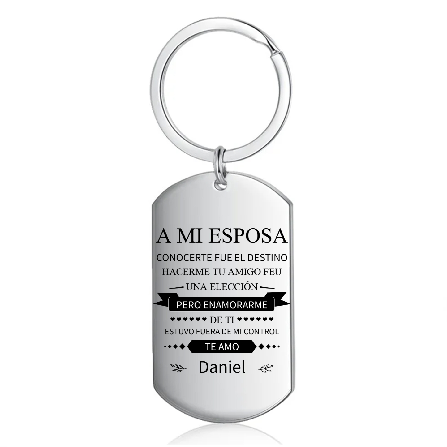 Llavero a mi esposa para pareja "Te amo" 1 nombre personalizado-Jessemade ES