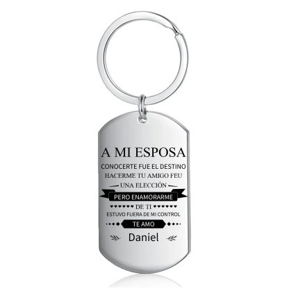 Llavero a mi esposa para pareja "Te amo" 1 nombre personalizado-Jessemade ES