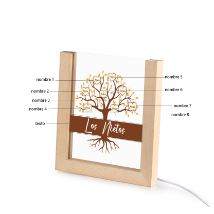 A mi mamá/abuela-Lámpara Personalizada con 2-8 Nombres y Texto "árbol" 3D Ilusión Luz de Noche-Jessemade ES
