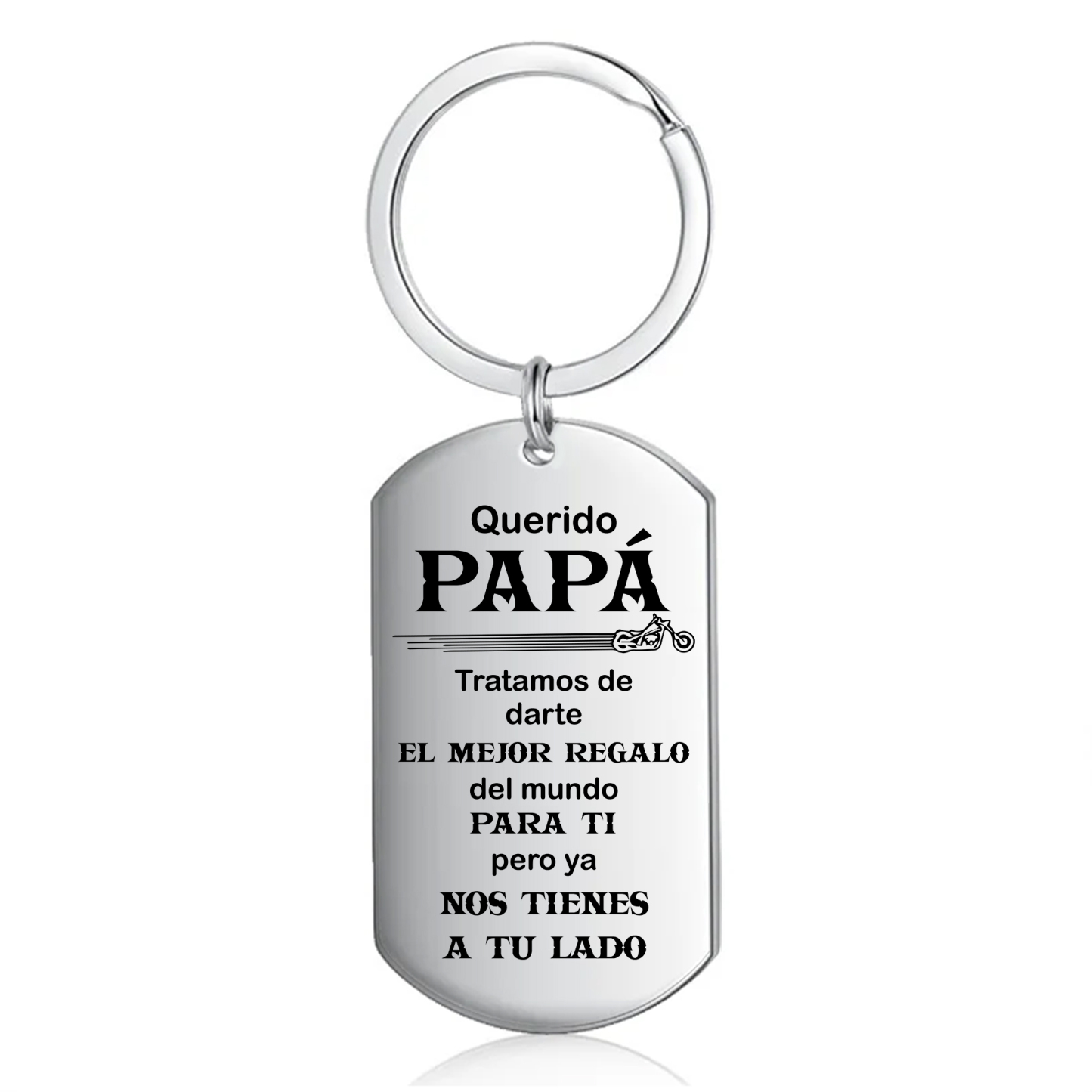 A mi papá-Llavero de placa con motocicleta-Jessemade ES