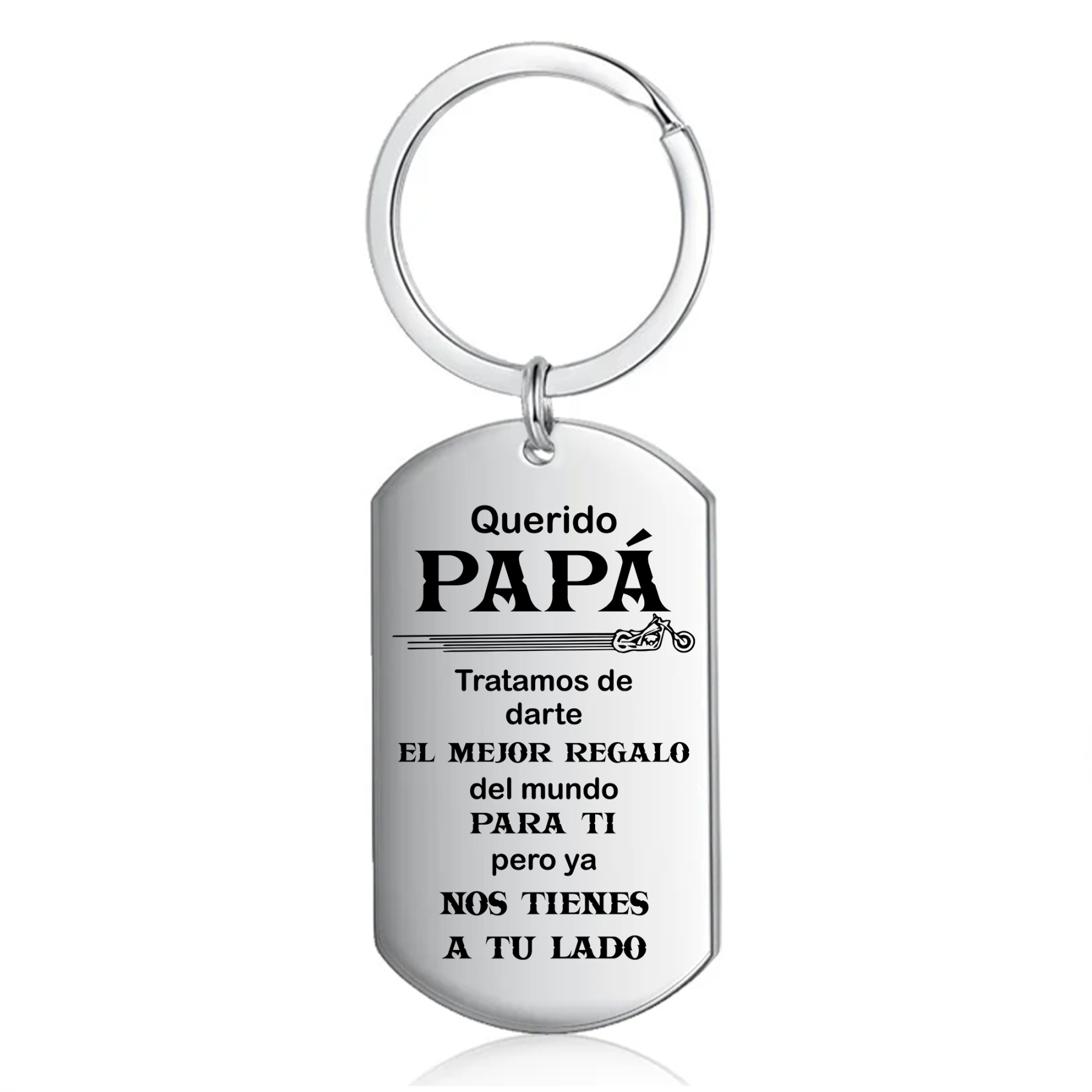 A mi papá-Llavero de placa con motocicleta-Jessemade ES