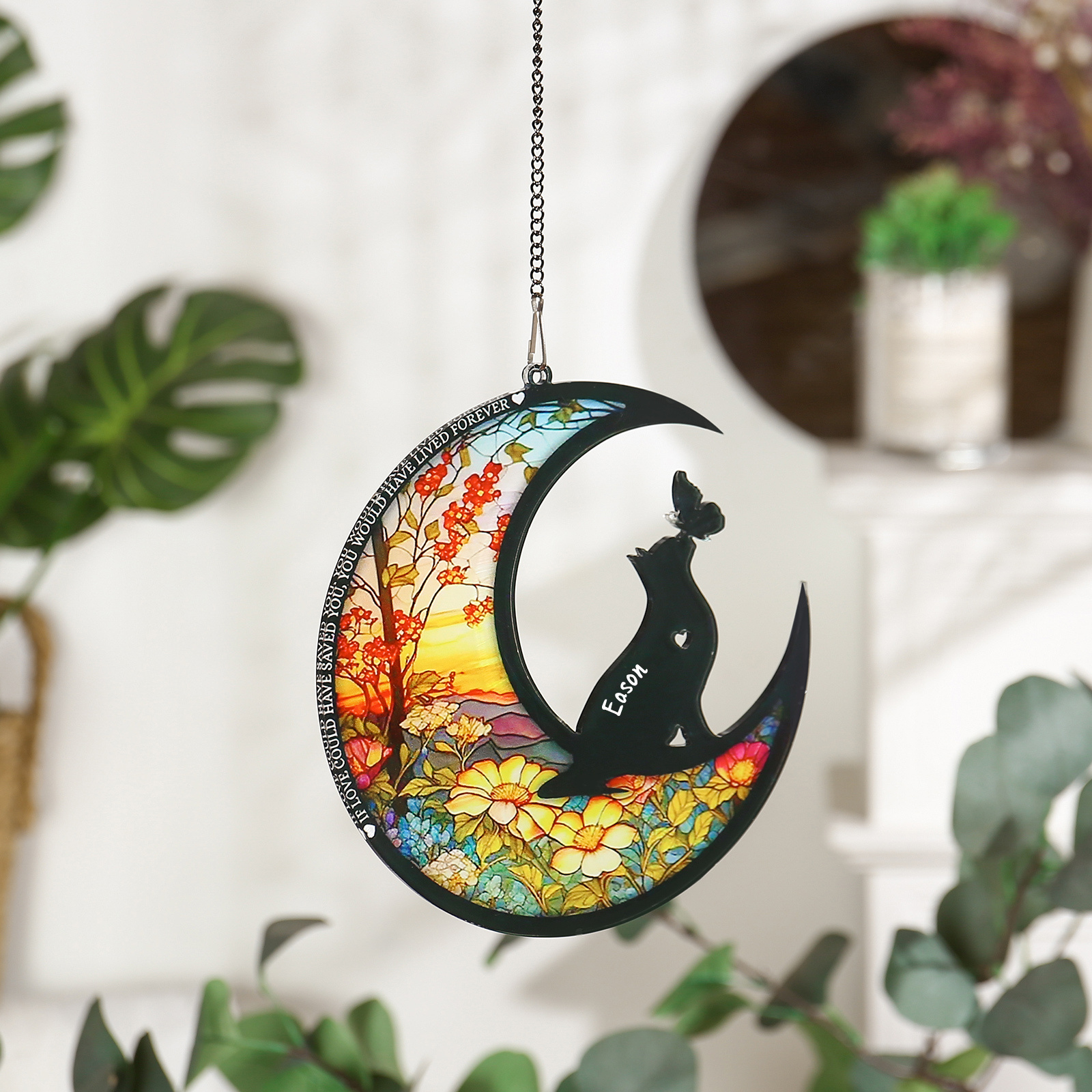 Navidad-Silueta de Perro o Gato Ornamento Navideño 1 nombre personalizado