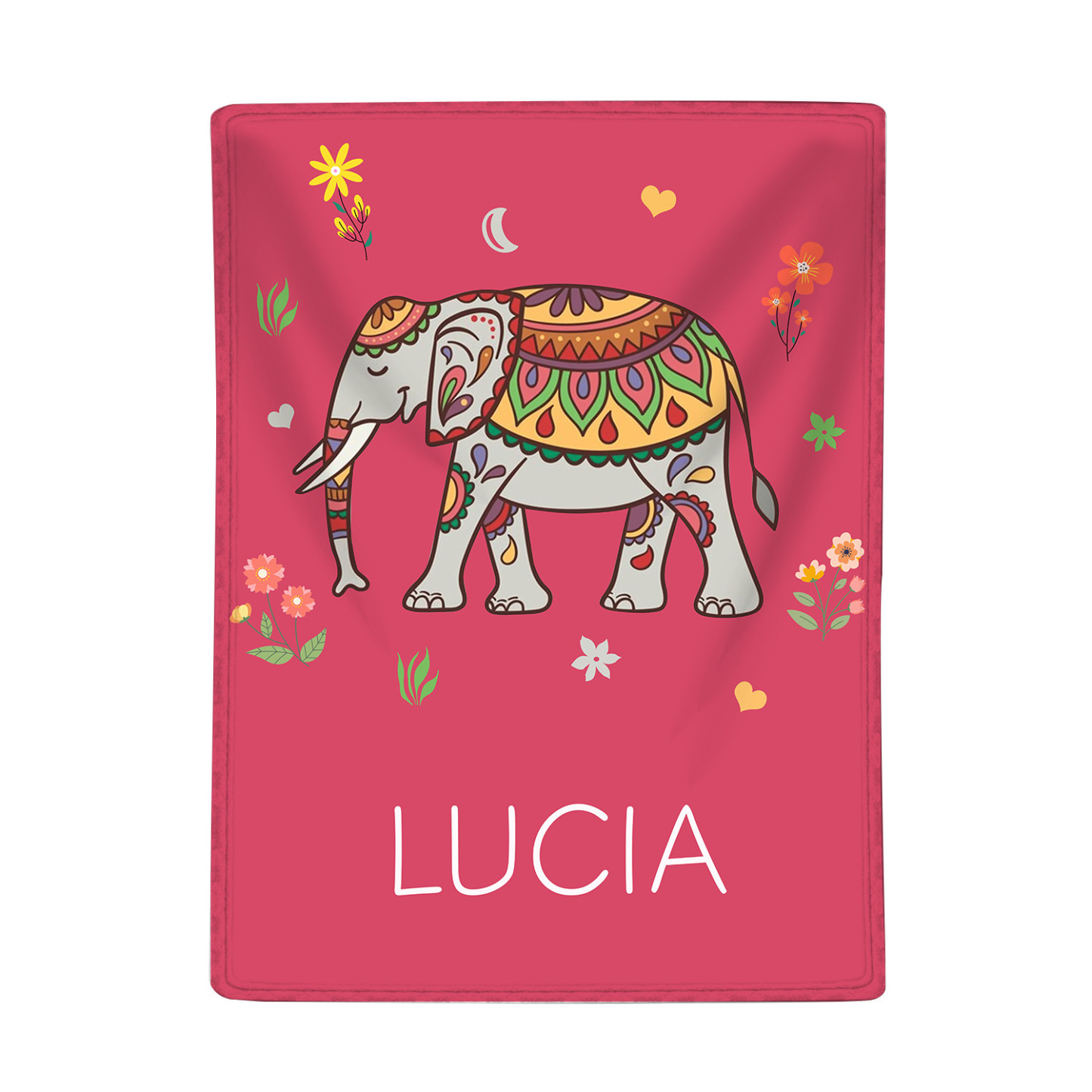 Manta de buen calidad con Elefante personalizada con 1 nombre-Jessemade ES