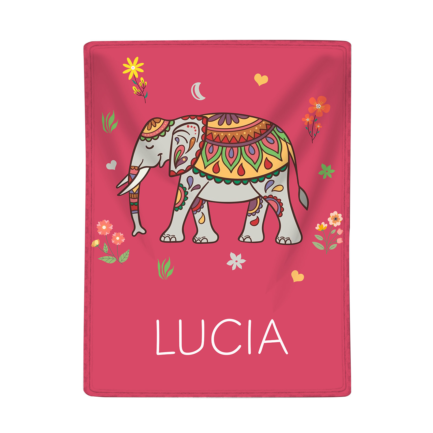Manta de buen calidad con Elefante personalizada con 1 nombre-Jessemade ES