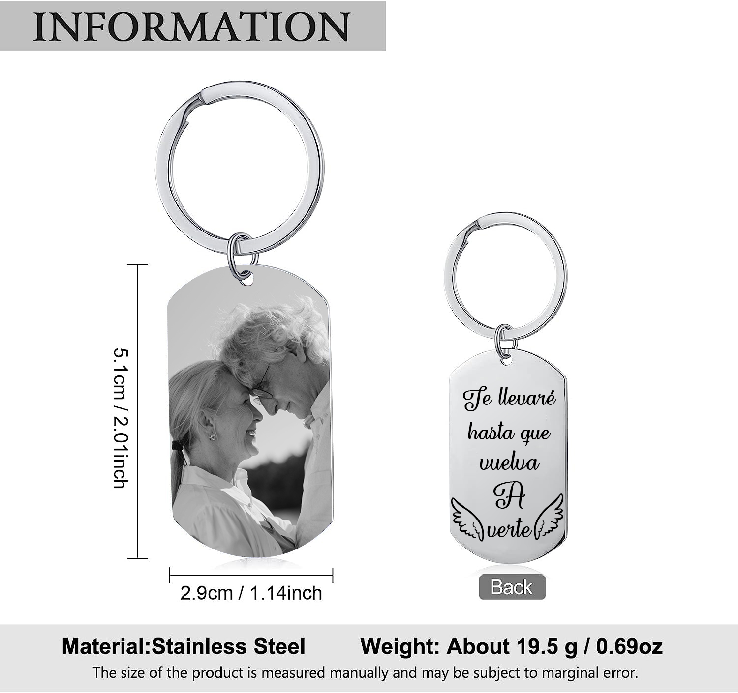 Llavero conmemorativo a un ser querido personalizado con foto-Jessemade ES