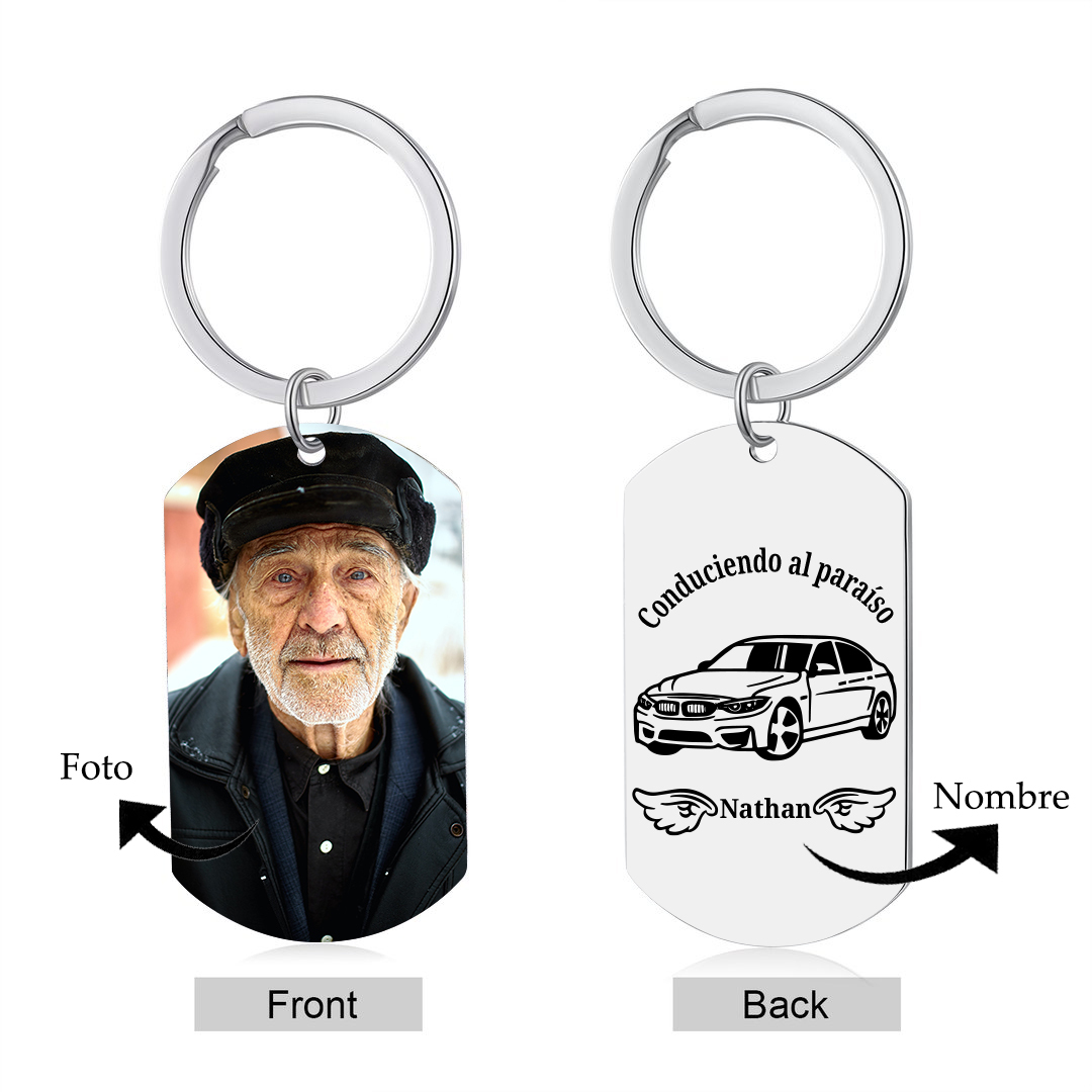 Llavero conmemorativo a un ser querido personalizado con foto y nombre-Jessemade ES