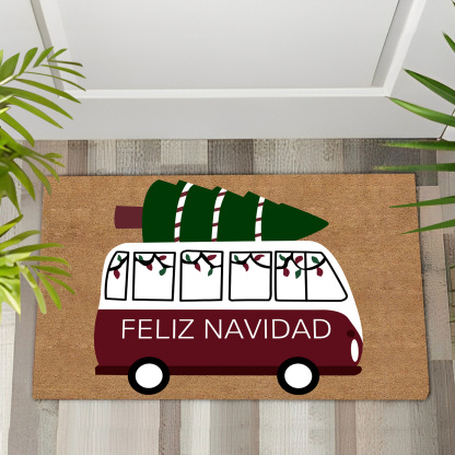 Navidad-felpudo/alfombra de entrada coche y árbol-Jessemade ES