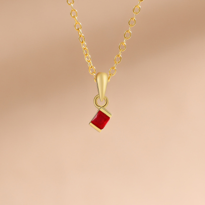 Collar para mujer con 1 piedra de nacimiento personalizada-Jessemade ES