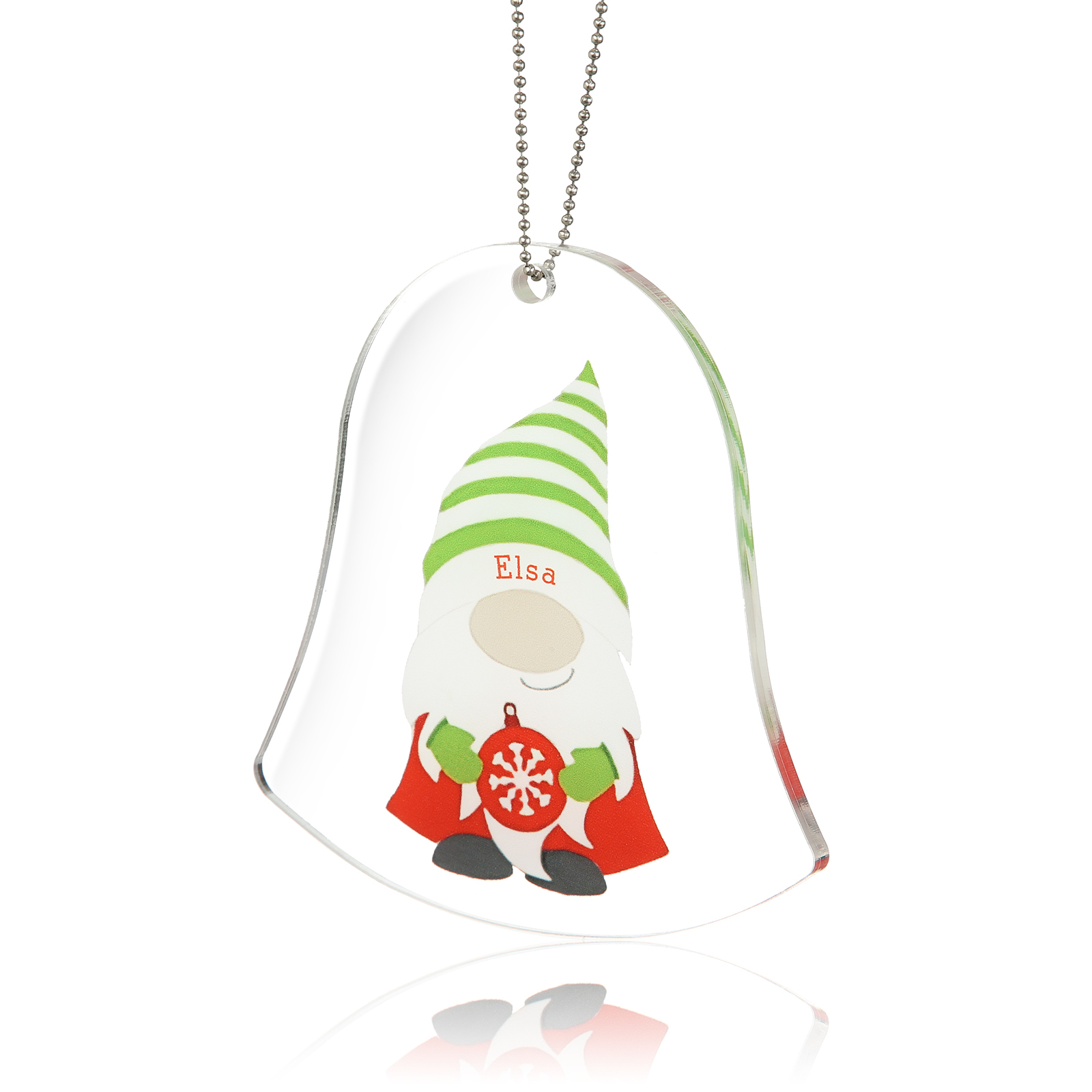 Navidad-Ornamento navideño de acrílico genios en forma de campanilla con 1 nombre personalizado