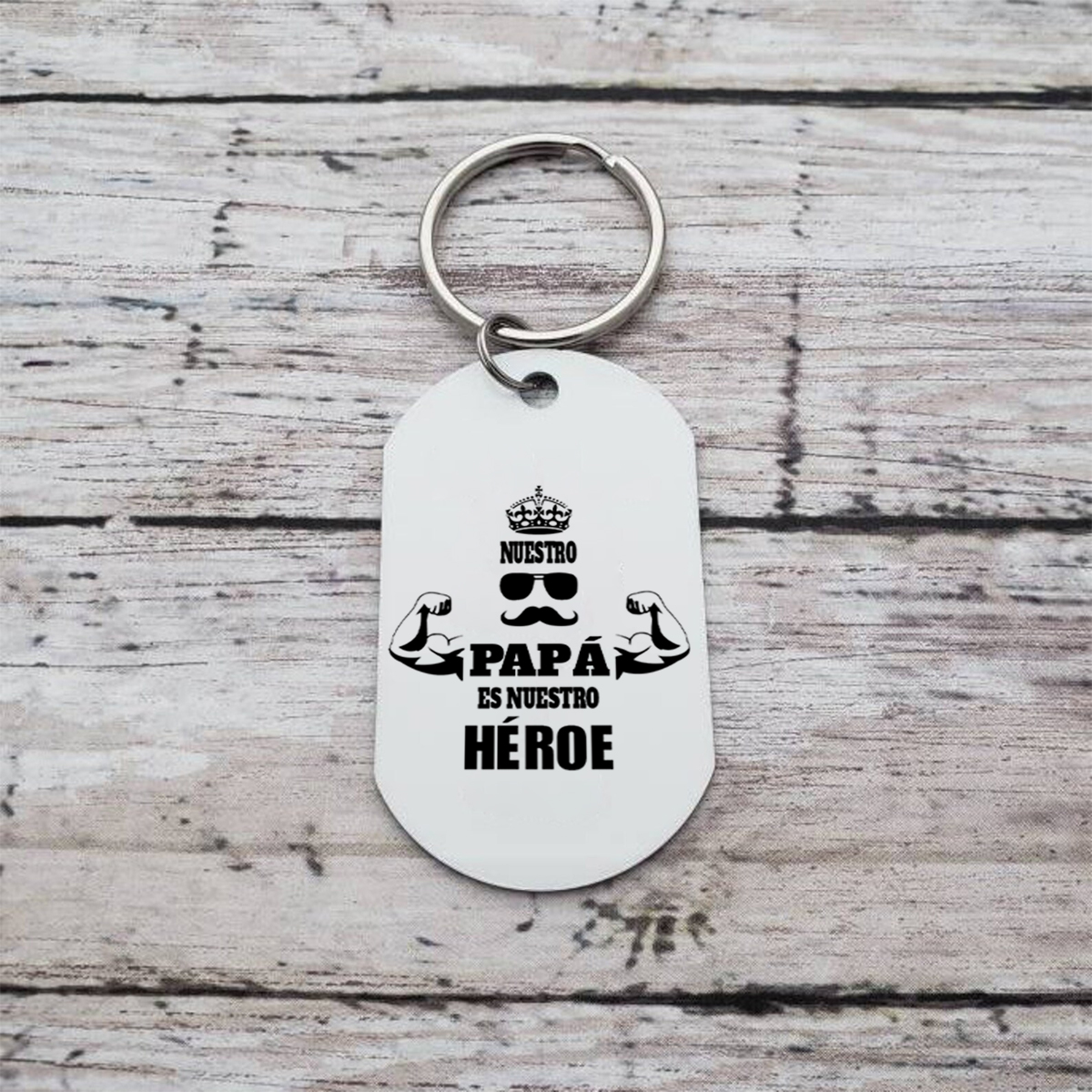 A mi papá-Llavero de placa con fútbol personalizado con 1-4 nombres, números y figuras-Jessemade ES