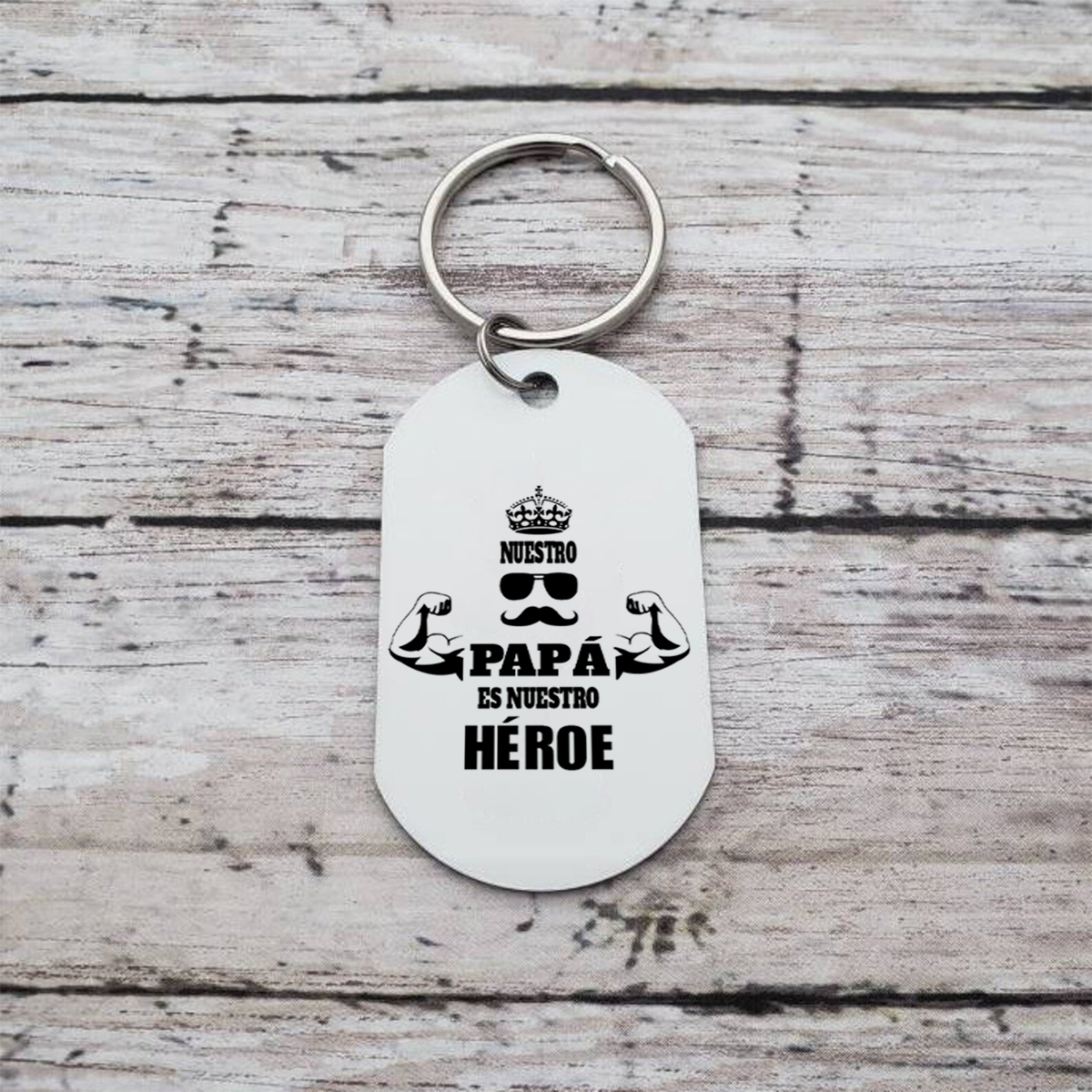 A mi papá-Llavero de placa con fútbol personalizado con 1-4 nombres, números y figuras-Jessemade ES