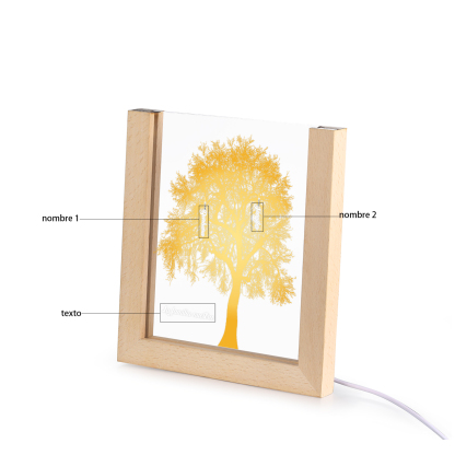 A mi mamá/abuela-Lámpara Personalizada con 2-8 Nombres y Texto "árbol" 3D Ilusión Luz de Noche-Jessemade ES