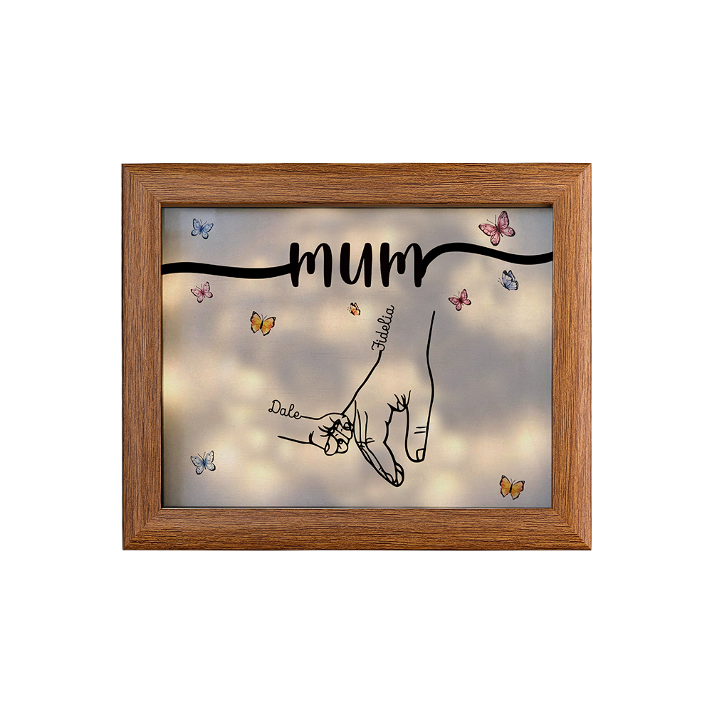 A mi mamá-Marco de 2-7 nombres y 1 texto personalizados de madera-Jessemade ES