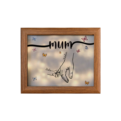 A mi mamá-Marco de 2-7 nombres y 1 texto personalizados de madera-Jessemade ES