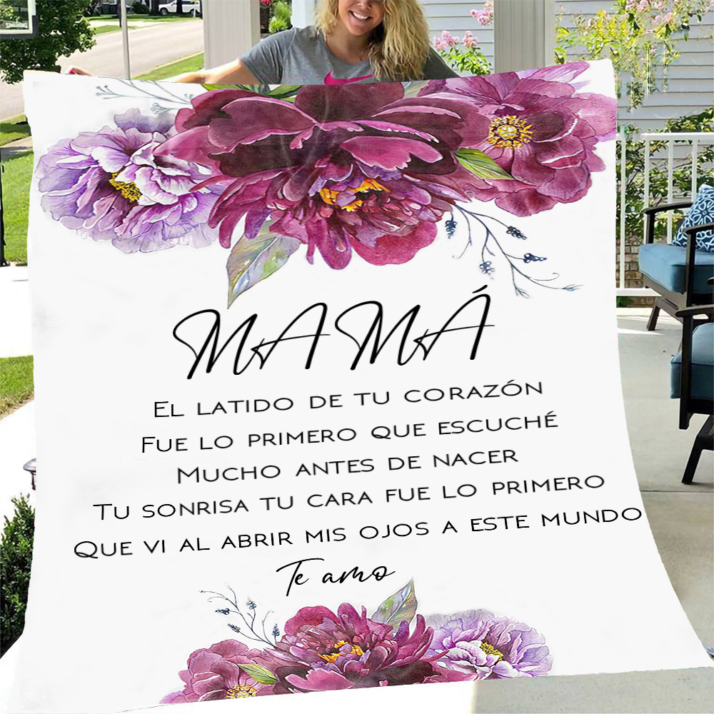 A mi mamá-Manta de buen calidad con frase amoroso