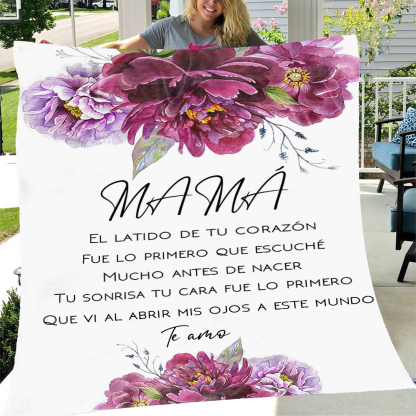 A mi mamá-Manta de buen calidad con frase amoroso