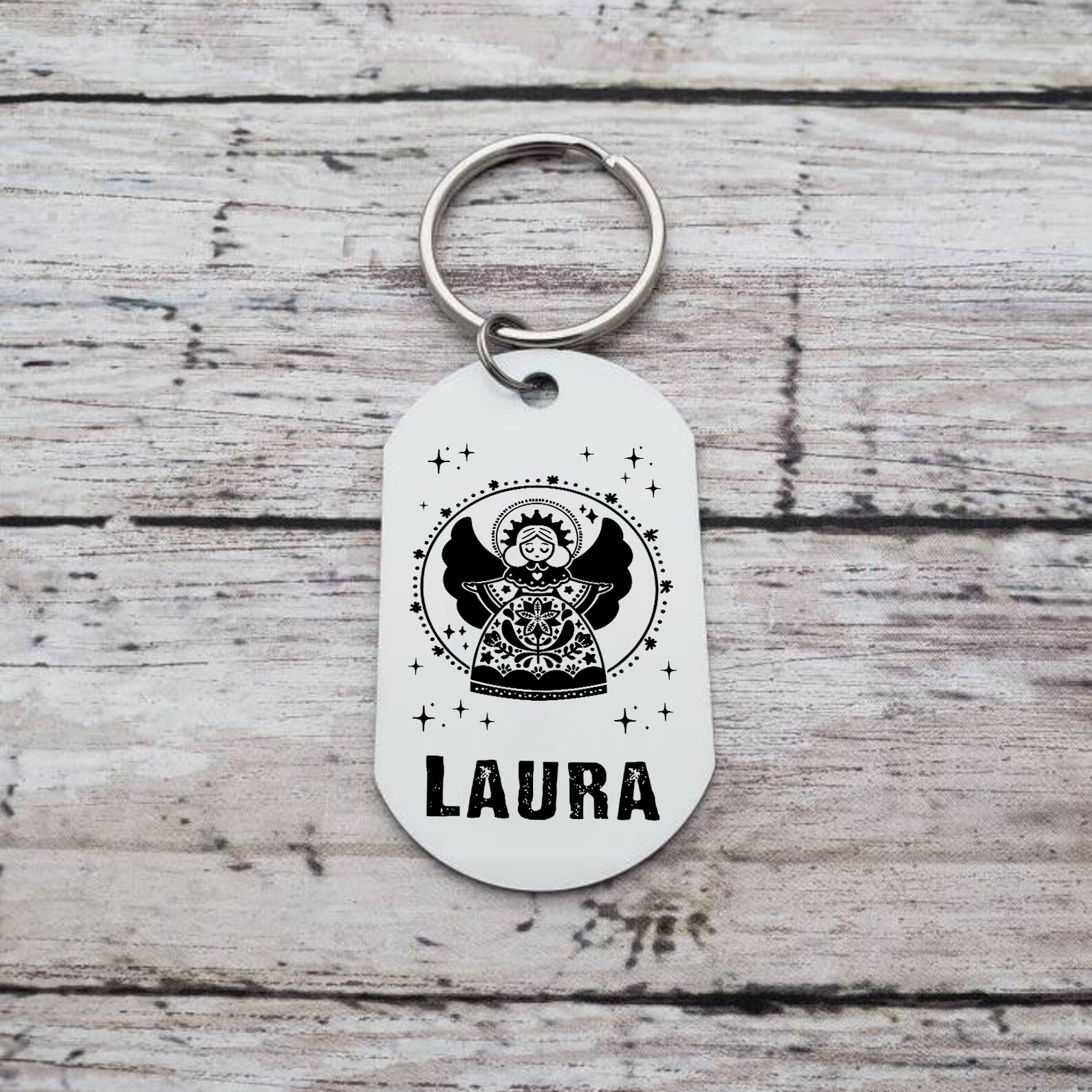 Comunión-Llavero con icono de comunión 1 foto y 1 nombre personalizados-Jessemade ES