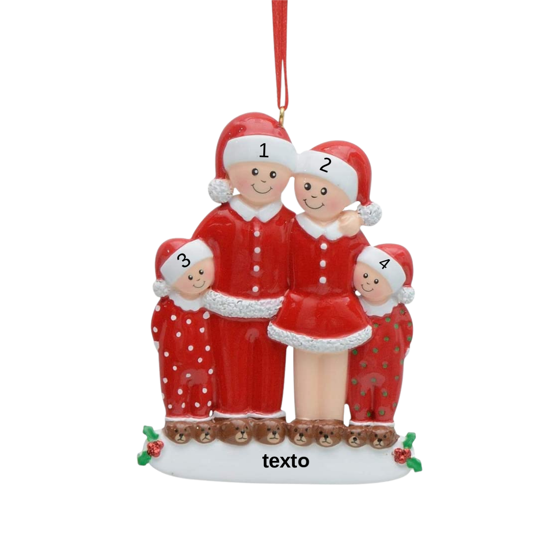 Navidad-Muñecos Ornamentos Navideños 4 Nombres con Texto Personalizados Adorno de Madera