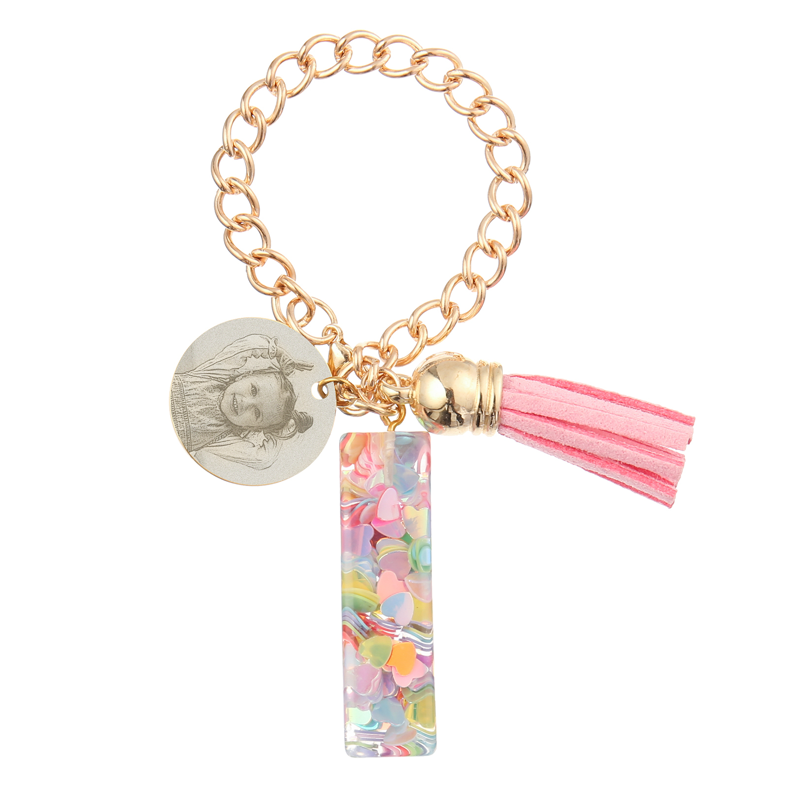 Etiqueta/Llavero con foto personalizada para mochila, botella