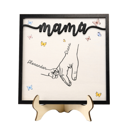 A mi mamá-Adorno 2-7 nombres personalizados decoración de madera mano con manitos-Jessemade ES