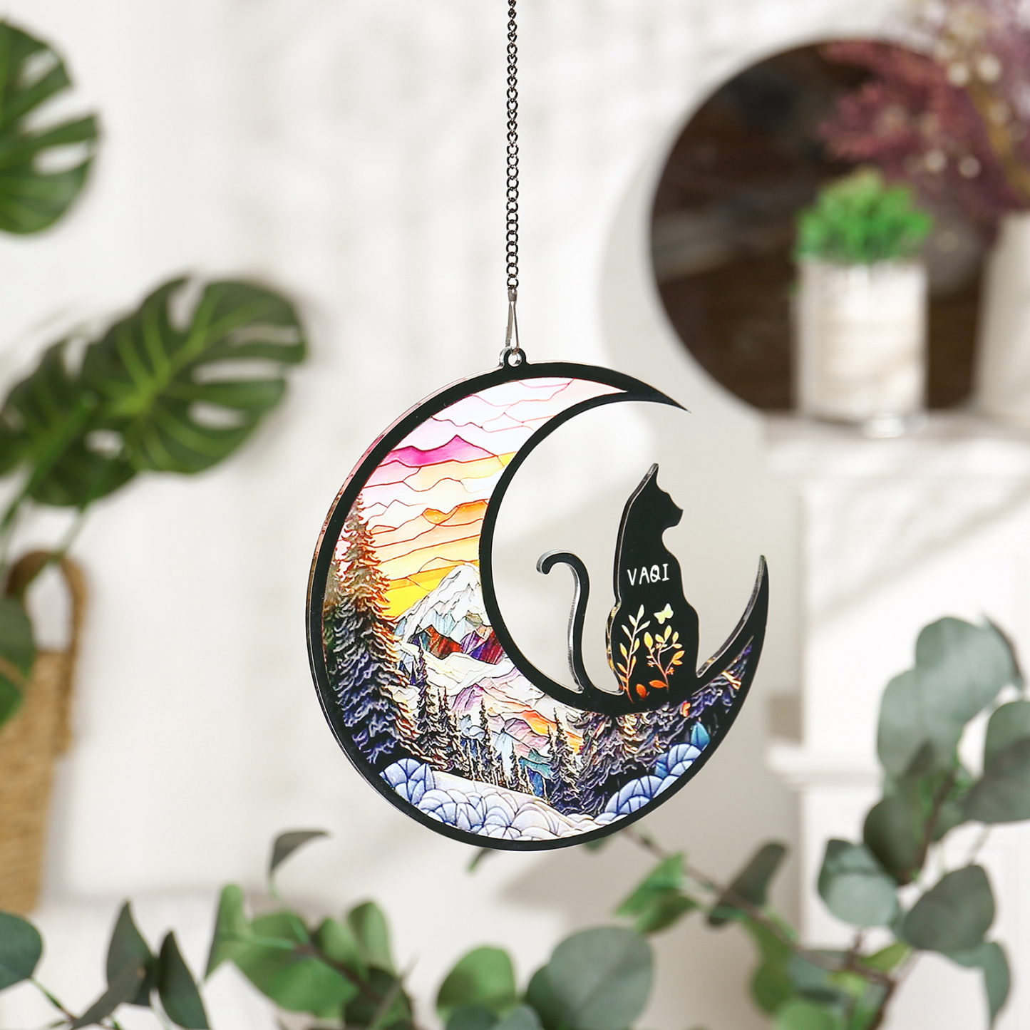 Navidad-Silueta de Perro o Gato Ornamento Navideño 1 nombre personalizado