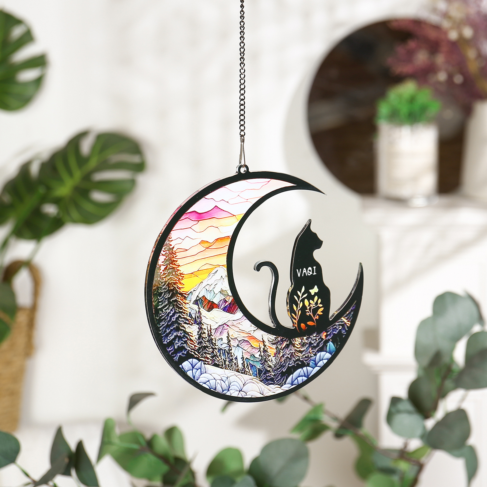 Navidad-Silueta de Perro o Gato Ornamento Navideño 1 nombre personalizado