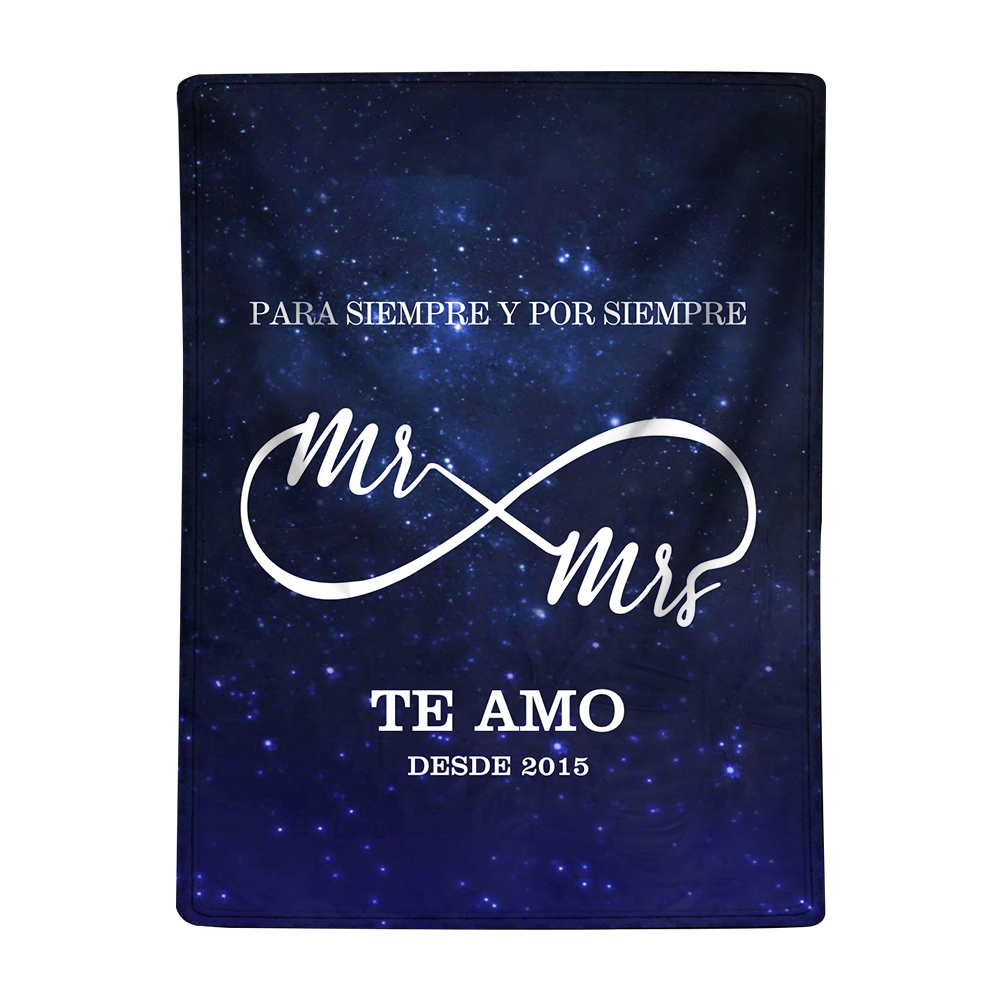 Pareja-Manta de buen calidad de infinito personalizada con 2 nombres y fecha-Jessemade ES