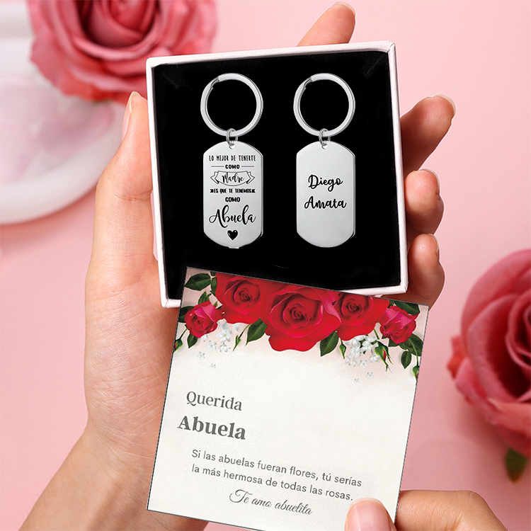 A mi abuela - Llavero 1-5 Nombres Personalizado LA MEJOR ABUELA-Jessemade ES